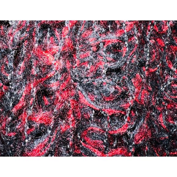 New Knit Infinity Scarf Black & Red Acrylic Polyester Blend One Size - Picture 3 of 3
